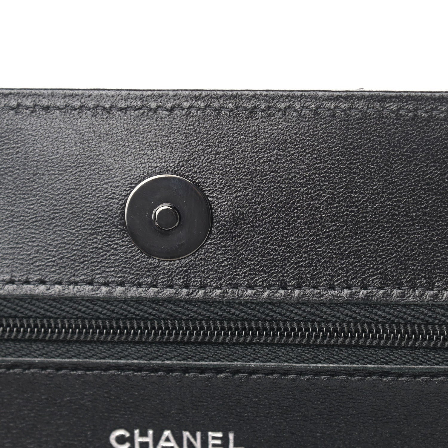 Chanel Lambskin Quilted Wallet On Chain WOC So Black 12 of 14