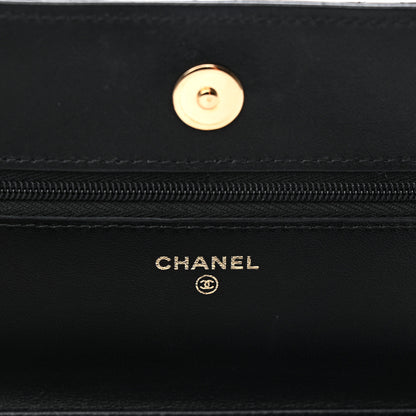Chanel Lambskin Quilted Wallet On Chain WOC Black 11 of 23