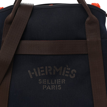 Hermes Canvas The Grooming Bag Bleu Navy Feu 8 of 10