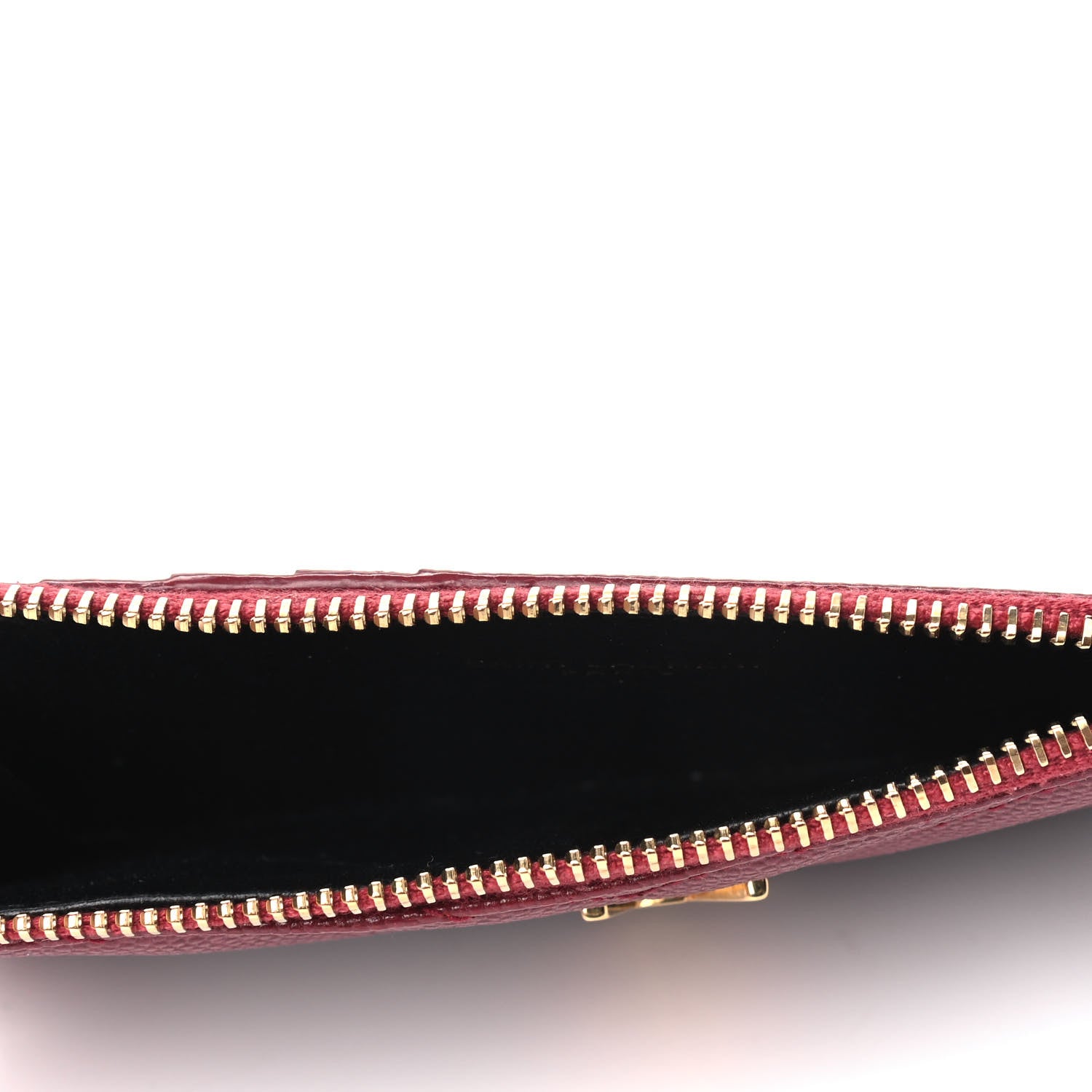 Saint Laurent Grain De Poudre Matelasse Chevron Monogram Fragments Zippered Card Case Opyum Red 4 of 9