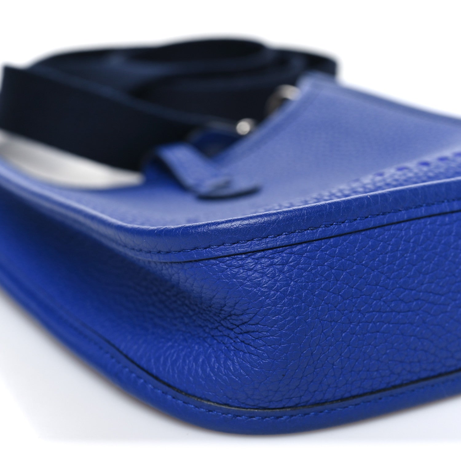 Hermes Taurillon Clemence Amazone Evelyne TPM Bleu Electrique Black 9 of 10