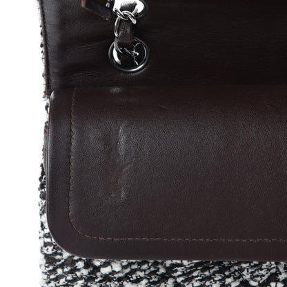 Chanel Tweed Quilted Medium Double Flap White Brown 9 of 12