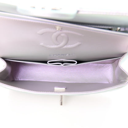 Chanel Iridescent Calfskin Quilted Small Double Flap Light Purple 5 of 12