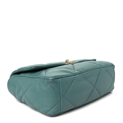 Chanel Lambskin Quilted Large Chanel 19 Flap Light Green 4 of 10