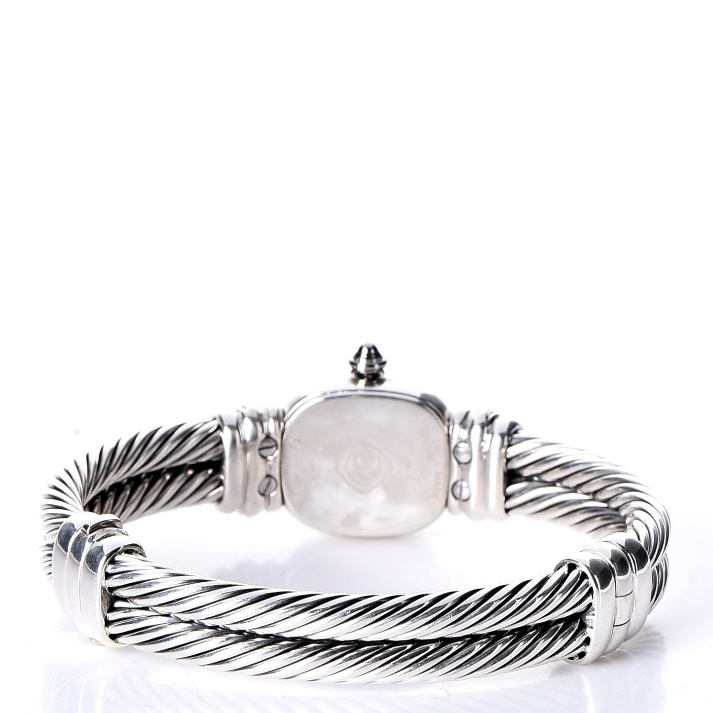 Sterling Silver Diamond Mother of Pearl 19mm Cable Chelsea Quartz Watch