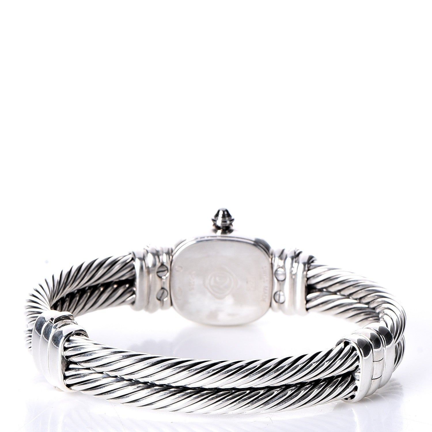 David Yurman Sterling Silver Diamond Mother of Pearl 19mm Cable Chelsea Quartz Watch 4 of 7