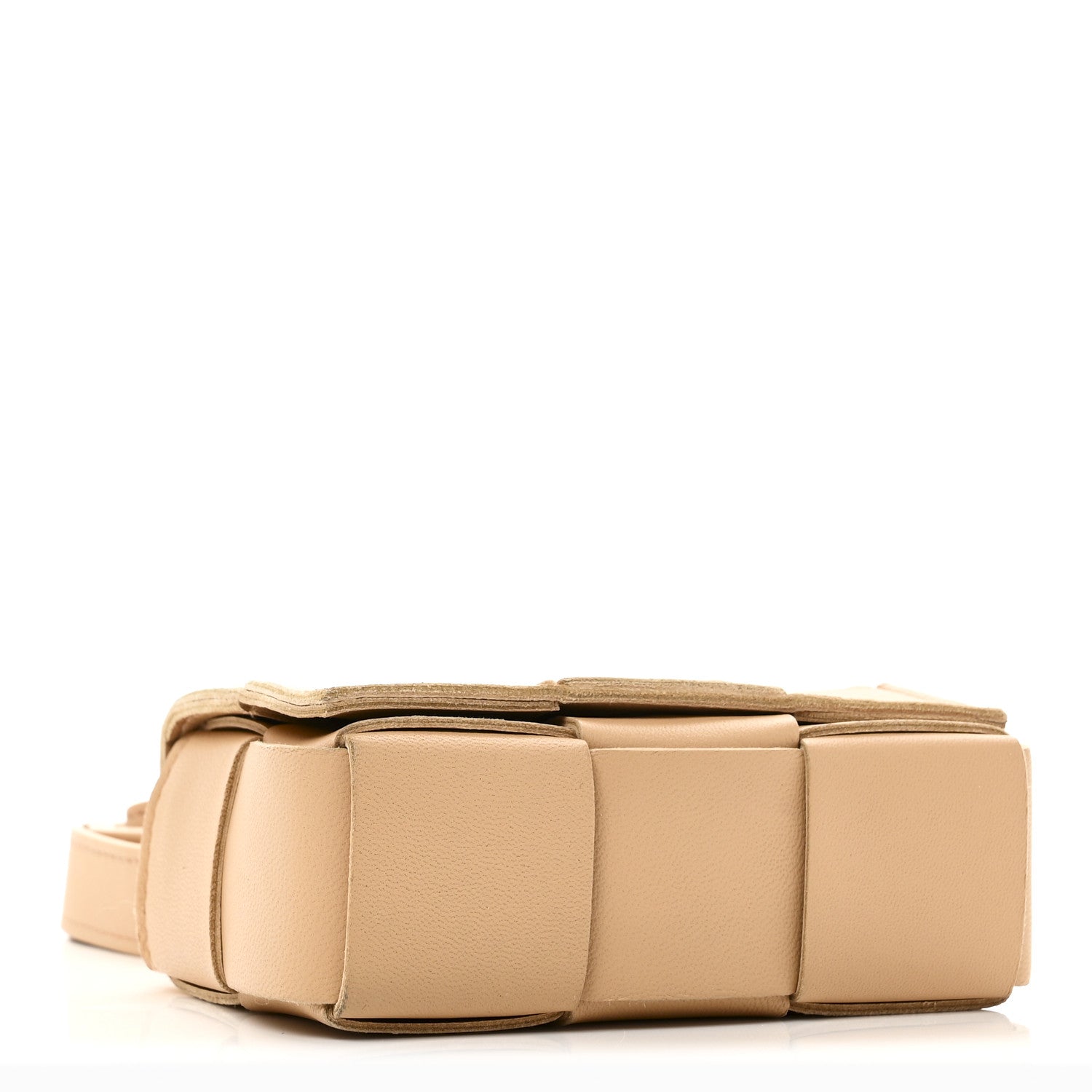Bottega Veneta Lambskin Maxi Intrecciato Extra Mini Cassette Crossbody Bag Almond 4 of 9