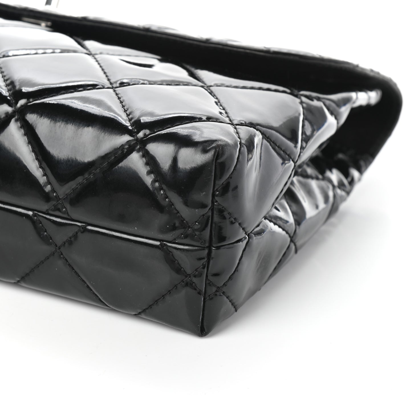 Vinyl Quilted In The Business Flap Bag Black