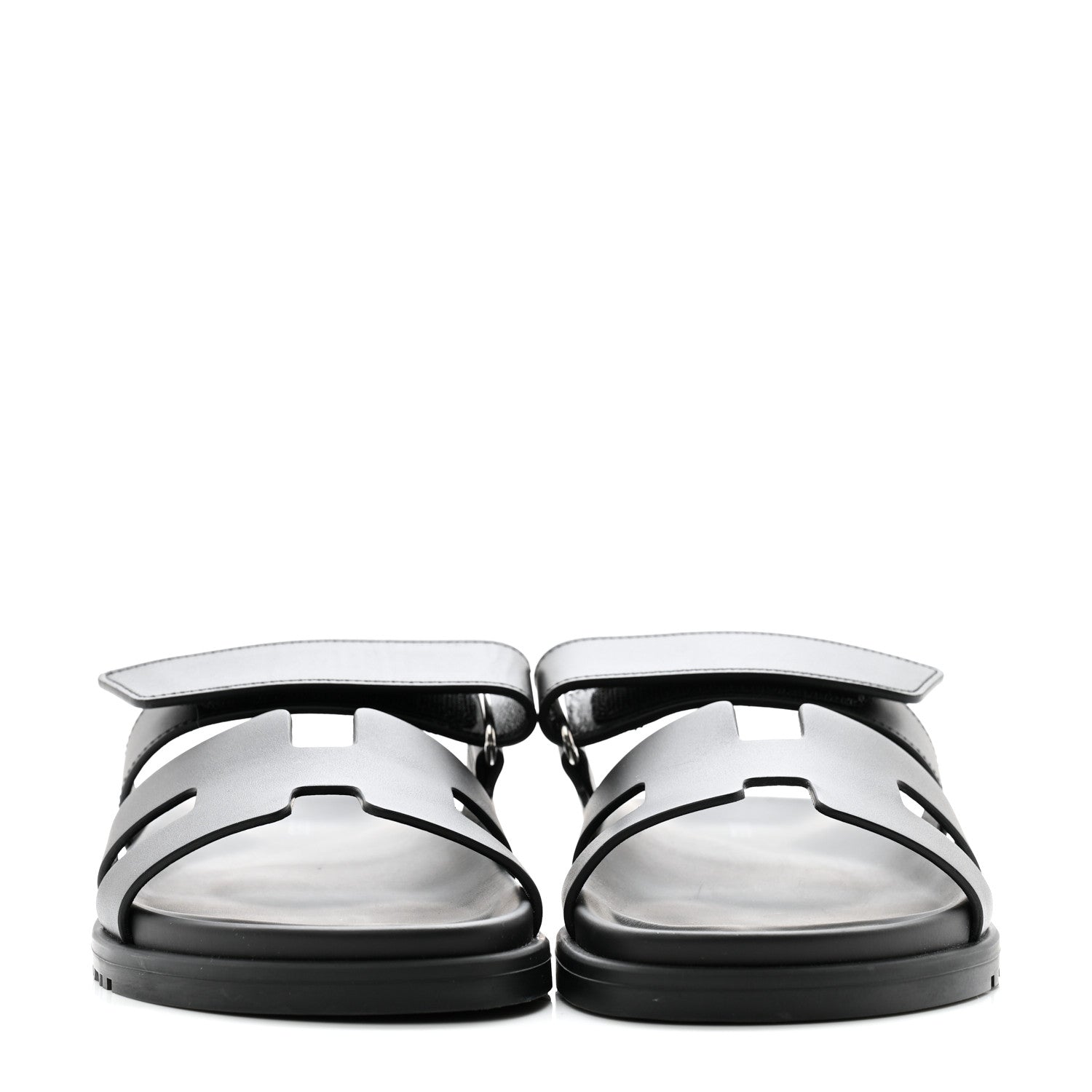 Hermes Calfskin Womens Chypre Sandals 37 Black 3 of 9
