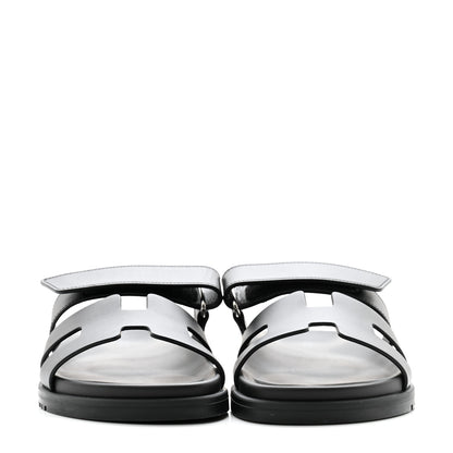 Hermes Calfskin Womens Chypre Sandals 37 Black 3 of 9