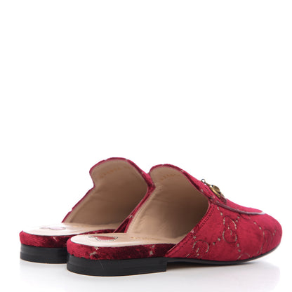Gucci Velvet GG Monogram Womens Princetown Slippers 36.5 Red Cipria 4 of 8