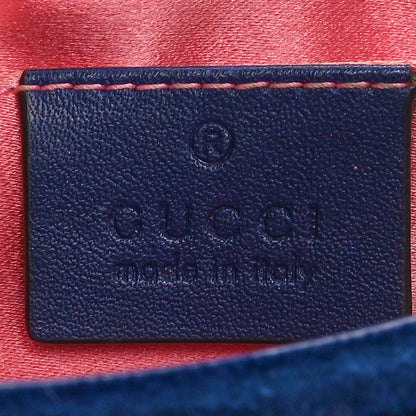 Gucci Velvet Matelasse Mini GG Marmont Shoulder Bag Cobalt Blue 6 of 10