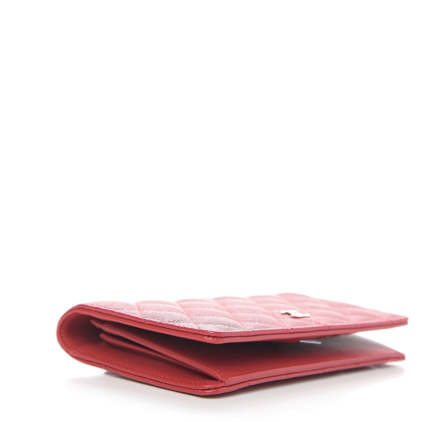 Caviar Quilted Yen Wallet Dark Red