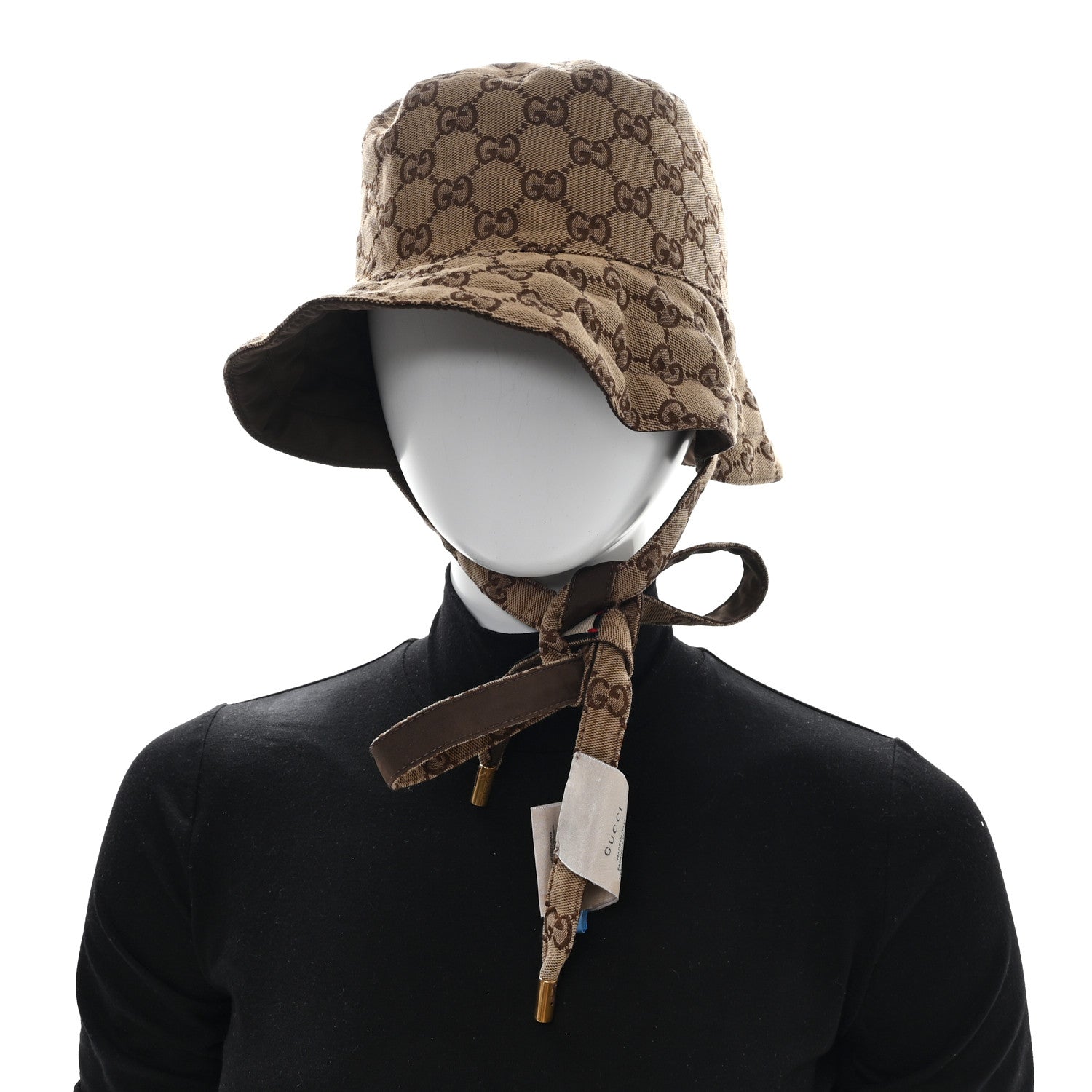 Gucci Canvas Monogram Reversible Bucket Hat XXL Brown 1854706