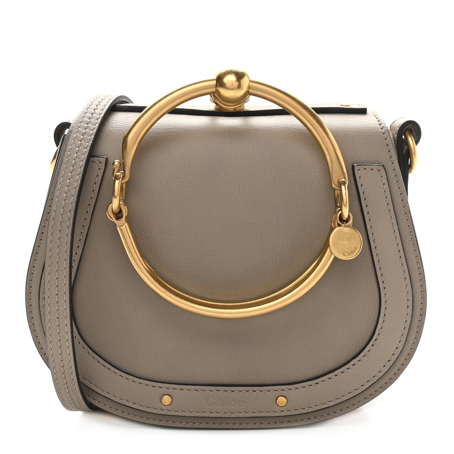 Chloe Calfskin Suede Small Nile Bracelet Bag Motty Grey 1 of 11