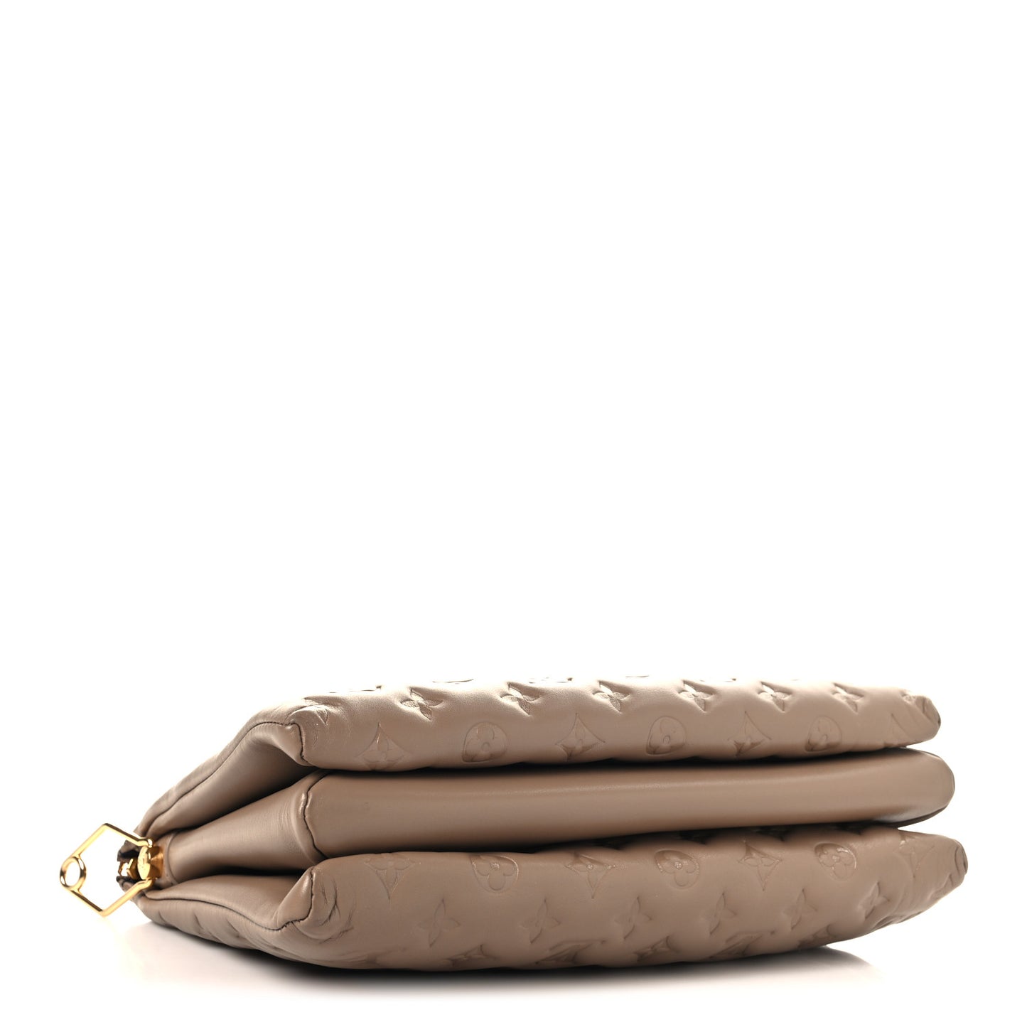 Lambskin Embossed Monogram Coussin MM Taupe