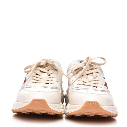 Gucci Calfskin Glitter Web Print Womens Rhyton Sneakers 37.5 Mystic White 2 of 8