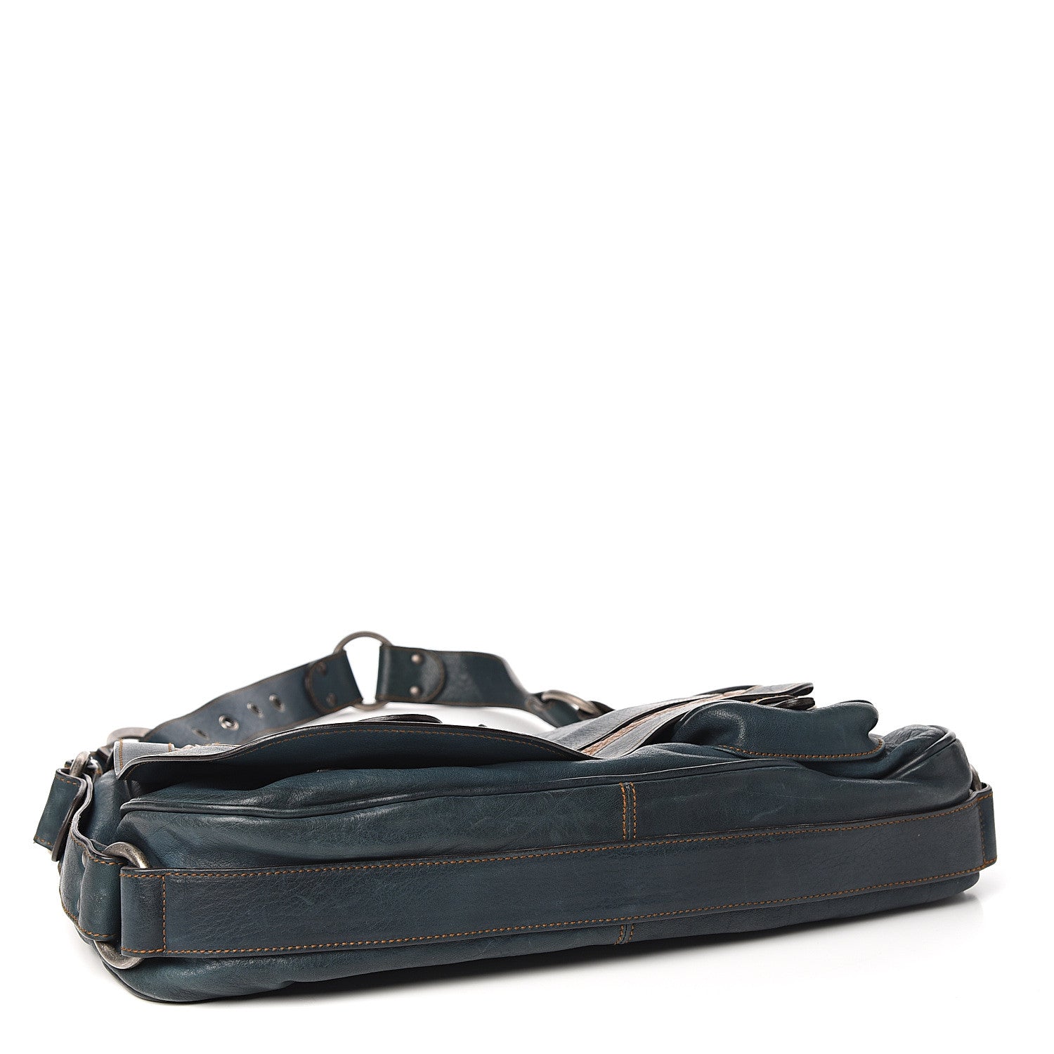 Christian Dior Calfskin Medium Gaucho Double Saddle Bag Dark Blue 3 of 12