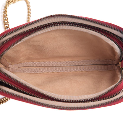 Gucci Calfskin Matelasse Mini GG Marmont Chain Crossbody Bag Hibiscus Red 4 of 8