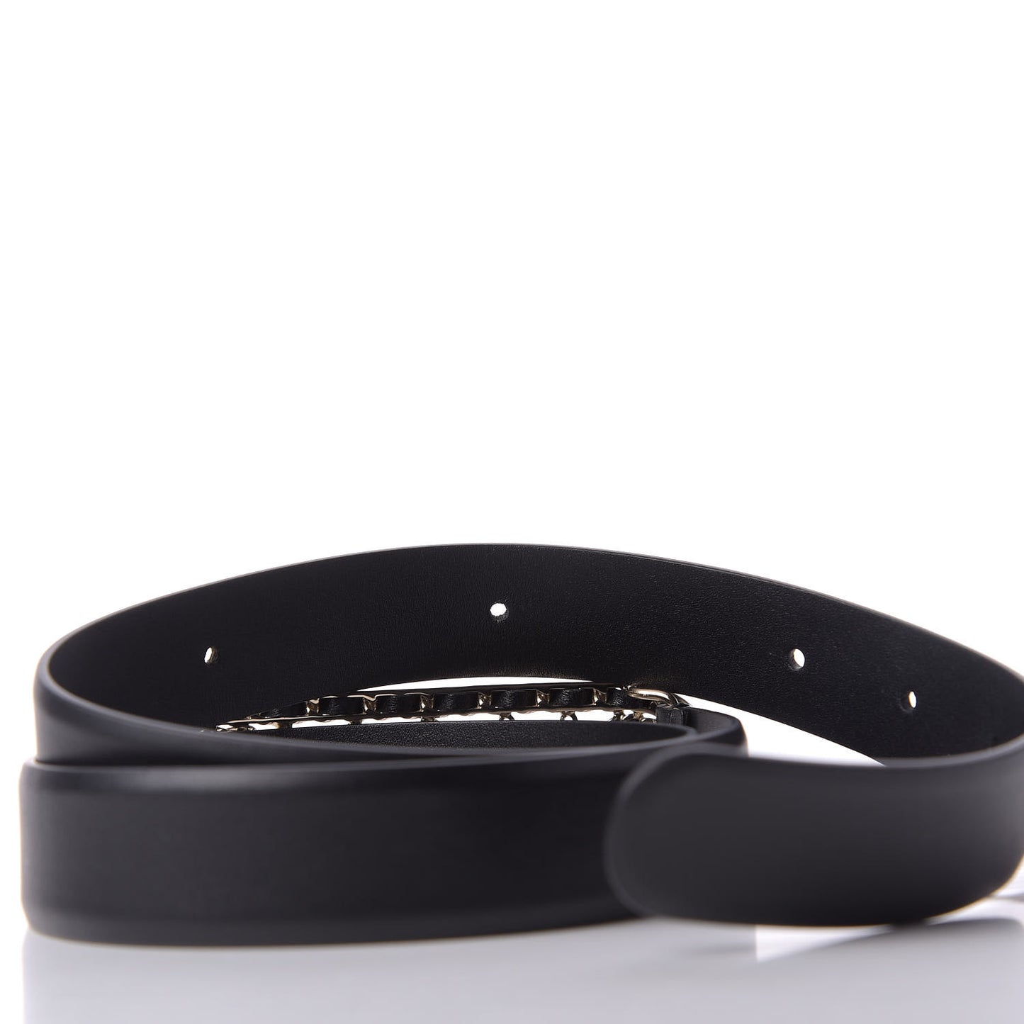 Calfskin CC Chain Vintage Allure Logo Belt 85 34 Black
