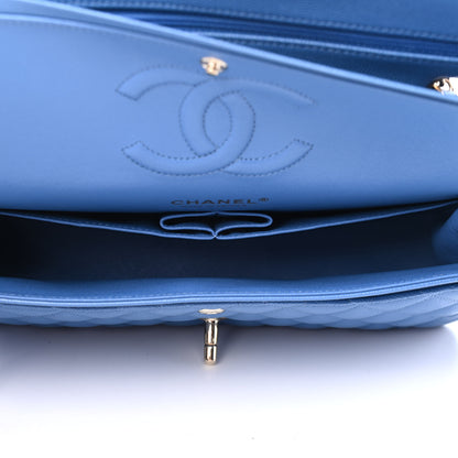 Chanel Caviar Quilted Medium Double Flap Blue 4 of 4