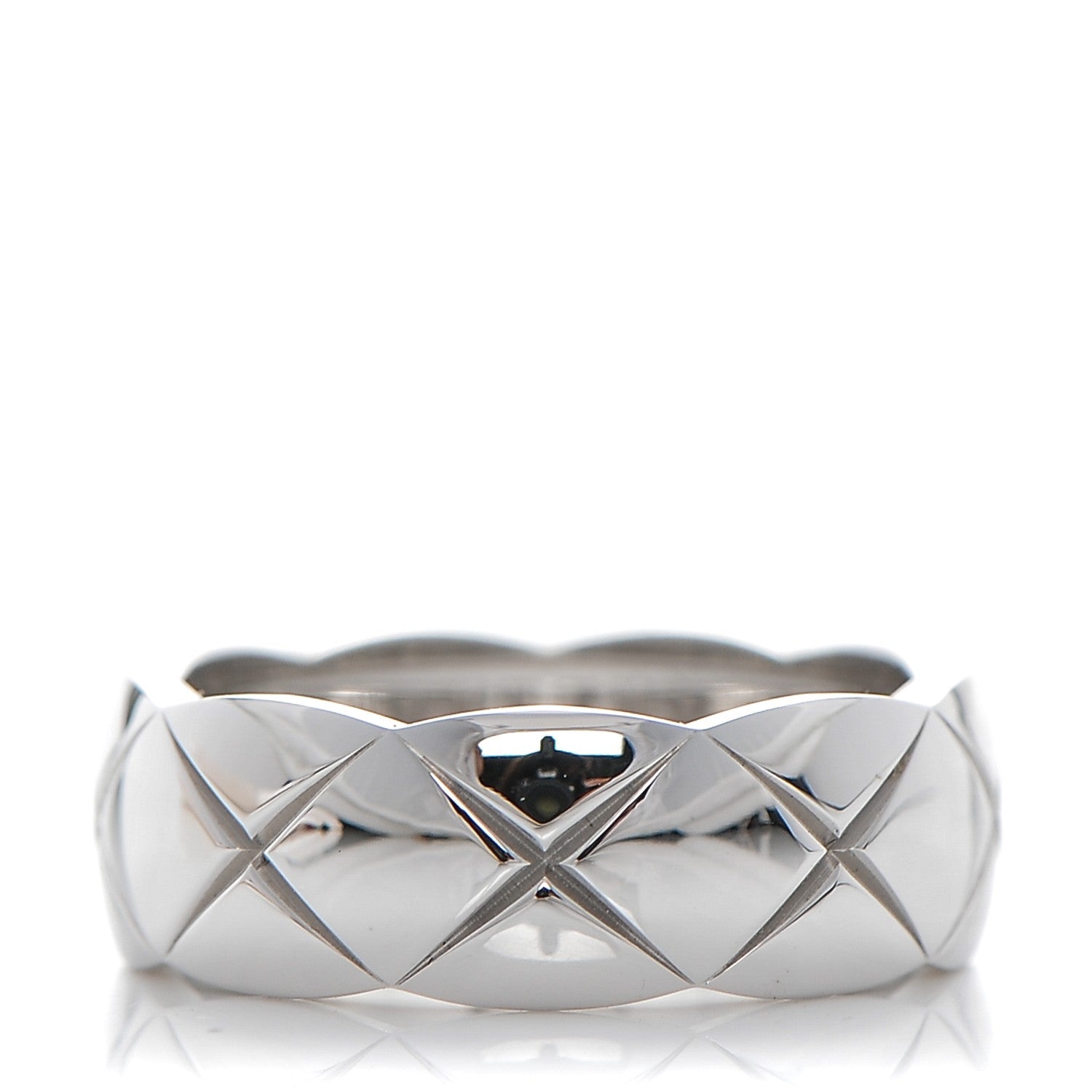 Chanel 18K White Gold Small Coco Crush Ring 53 6.25 1 of 5