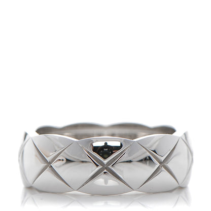 Chanel 18K White Gold Small Coco Crush Ring 53 6.25 1 of 5