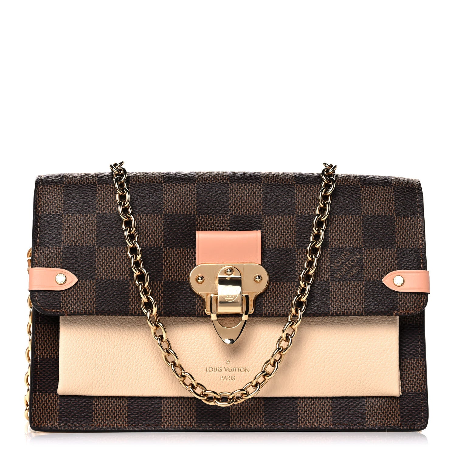 Louis Vuitton Damier Ebene Vavin Chain Wallet Creme 1 of 11