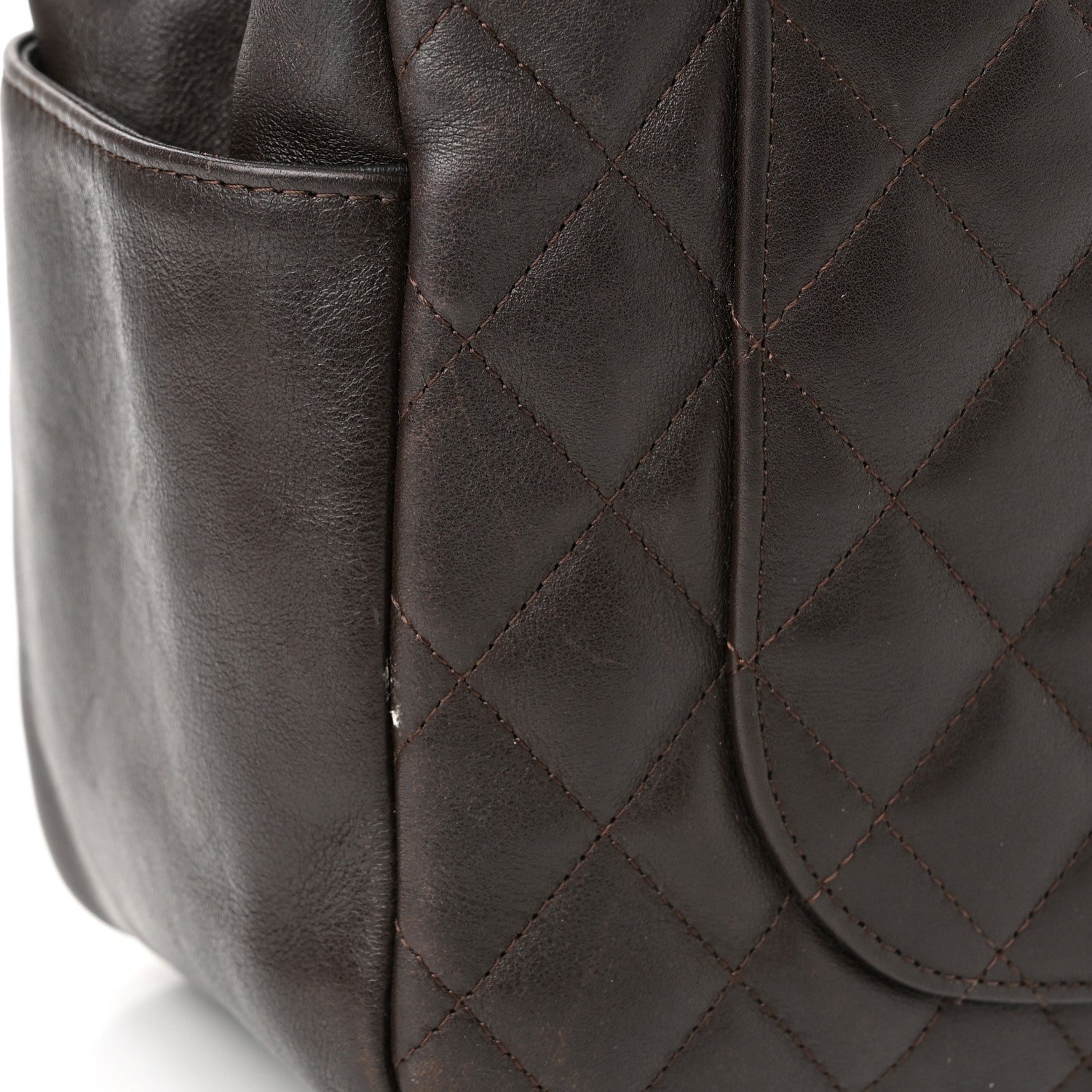 Chanel Calfskin Quilted Large Cambon Flap Brown Beige 13 of 17