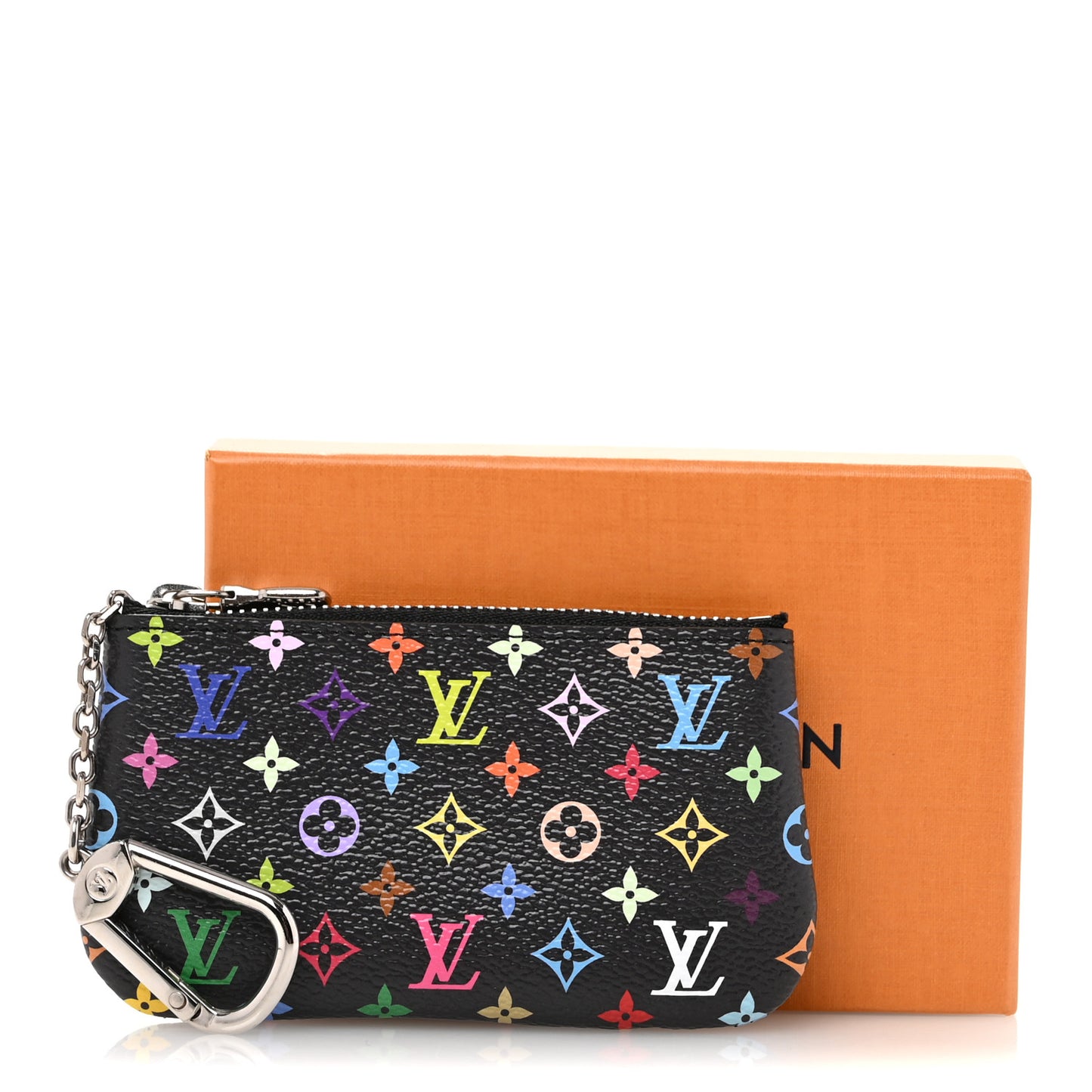 LV X TM Monogram Multicolor Key Pouch Black