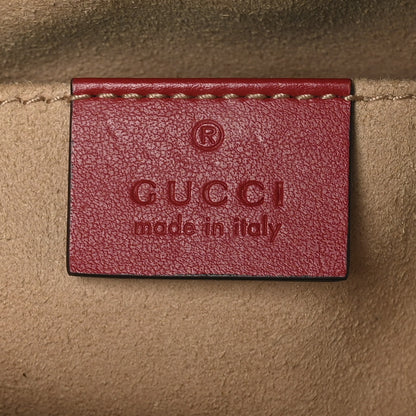 Gucci Calfskin Matelasse Small GG Marmont Chain Shoulder Bag Hibiscus Red 6 of 11