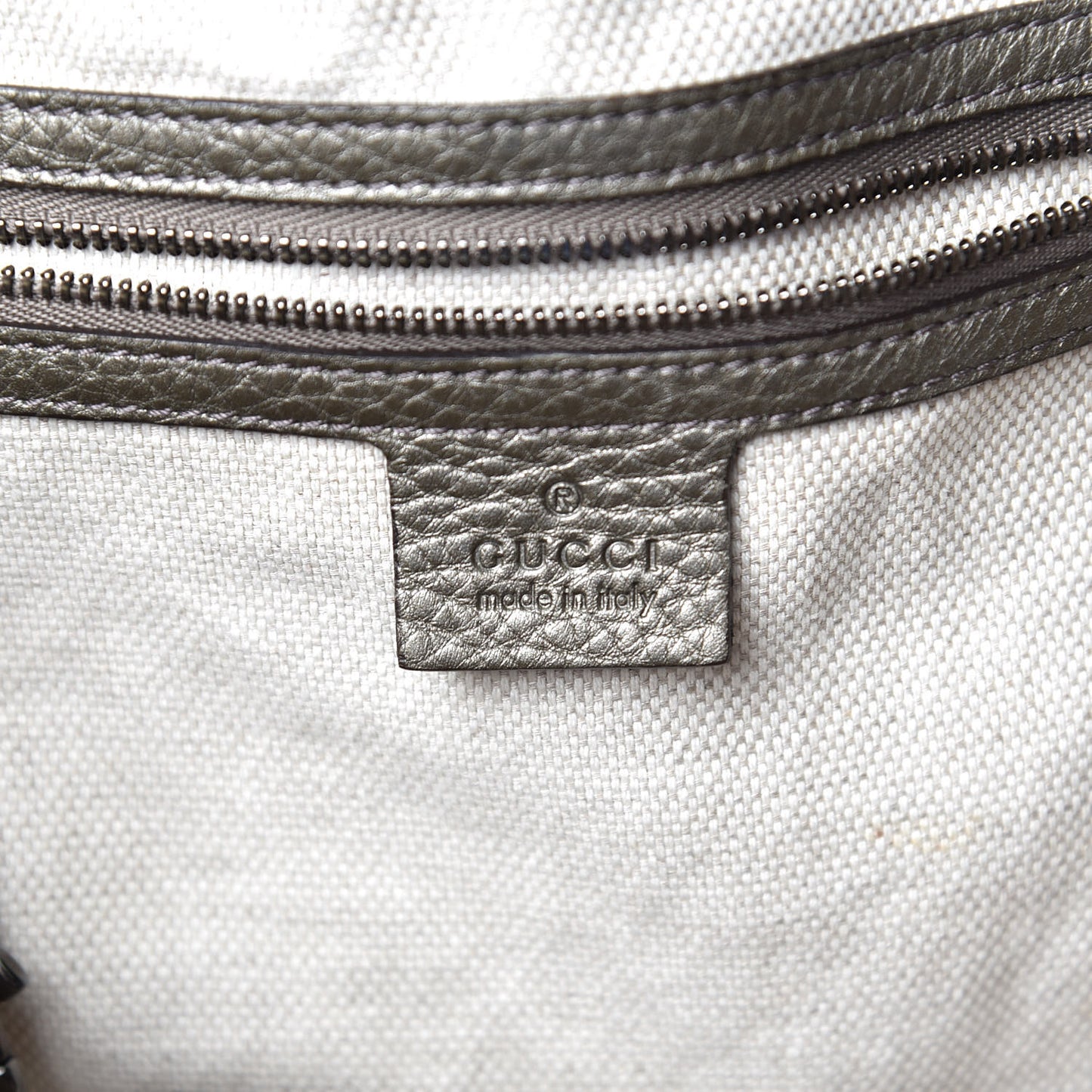 Metallic Pebbled Calfskin Medium Soho Shoulder Bag Sasso