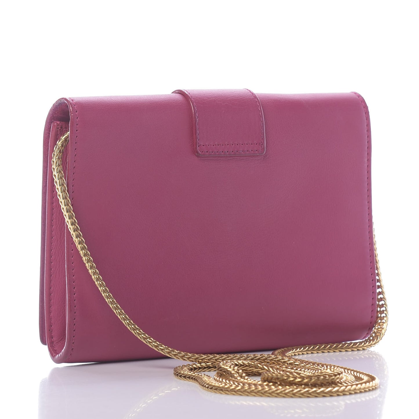 Calfskin Small Classic Y Satchel Fuchsia