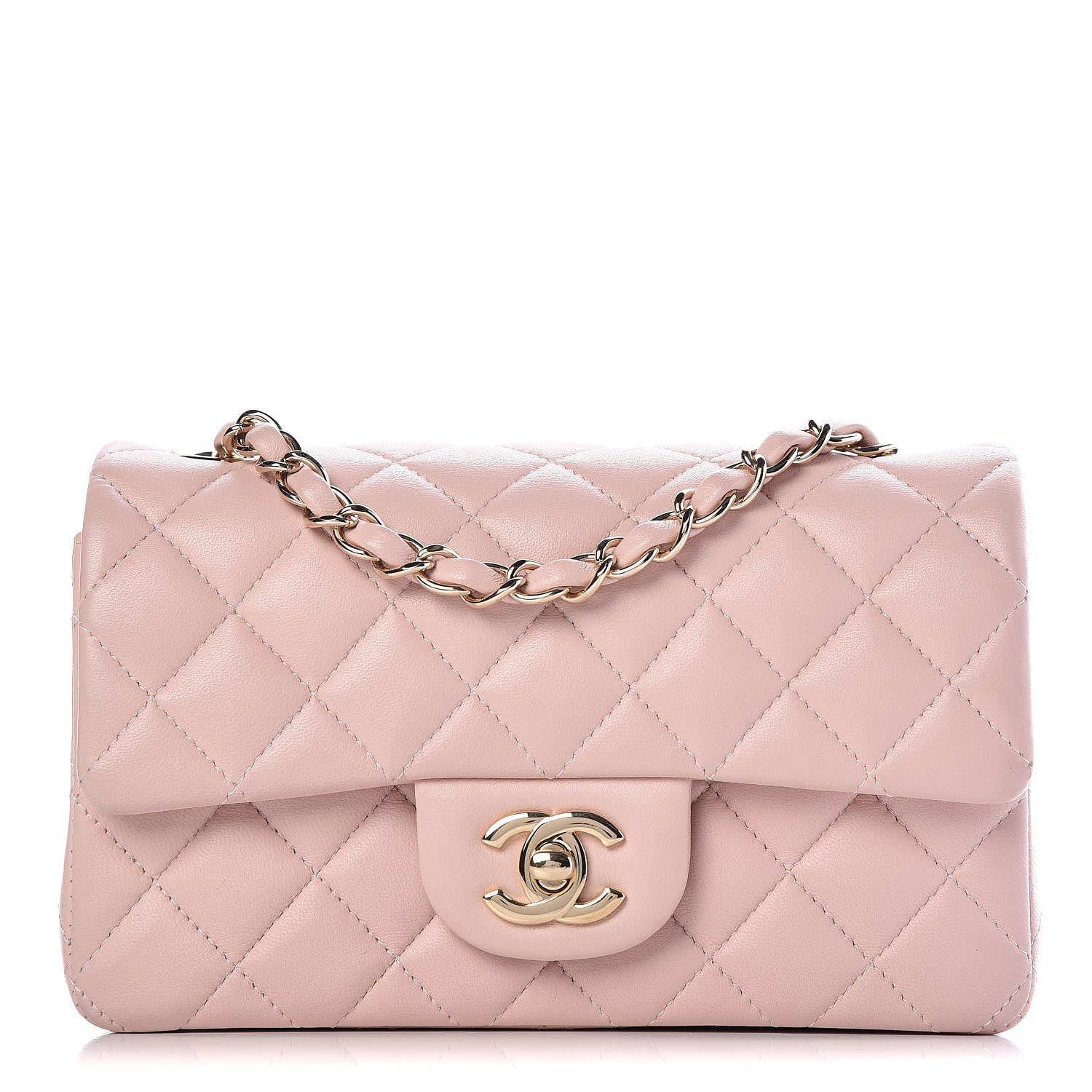 Chanel Lambskin Quilted Mini Rectangular Flap Pink 1 of 10