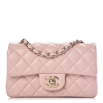 Chanel Lambskin Quilted Mini Rectangular Flap Pink 1 of 10