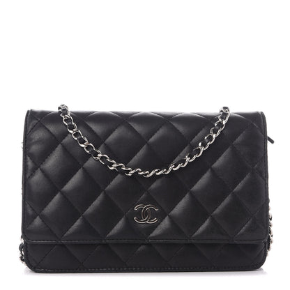 Chanel Lambskin Quilted Wallet On Chain WOC Black 1 of 11