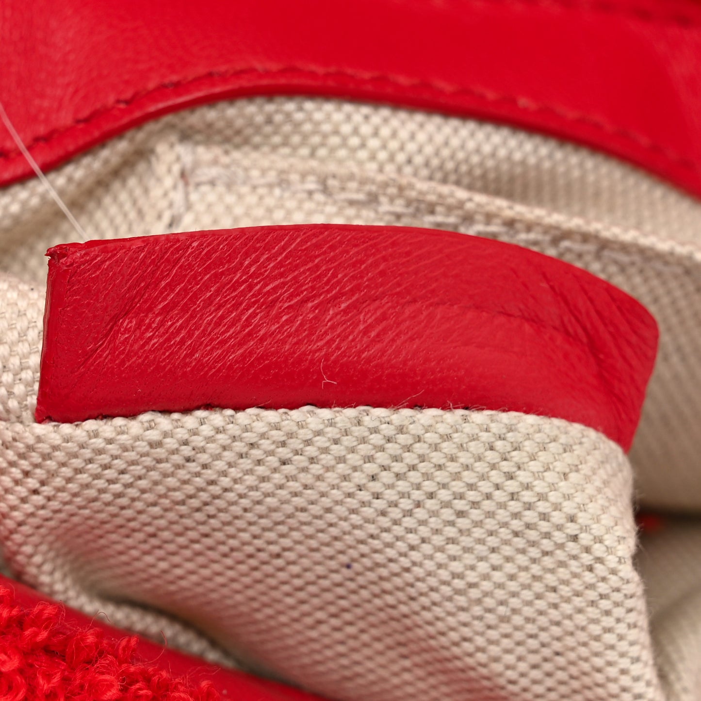 Cotton Terry Cloth Small Love Lola Bag Red White