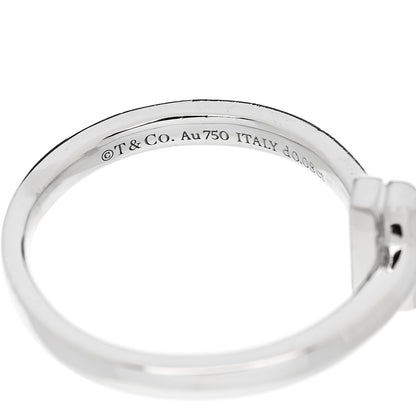 Tiffany 18K White Gold Diamond 2.5mm T T1 Ring 56 7.5 4 of 5