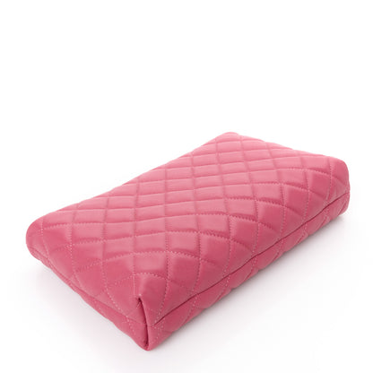 Chanel Lambskin Quilted Clutch Fuchsia 4 of 8