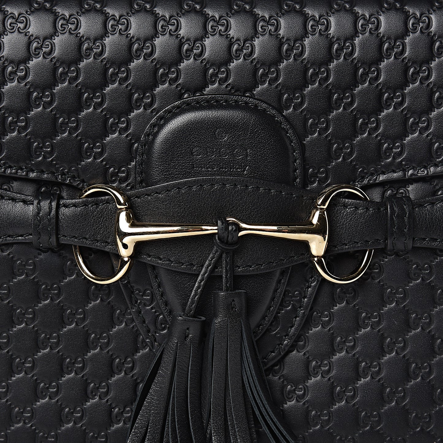 Microguccissima Medium Emily Chain Shoulder Bag Black