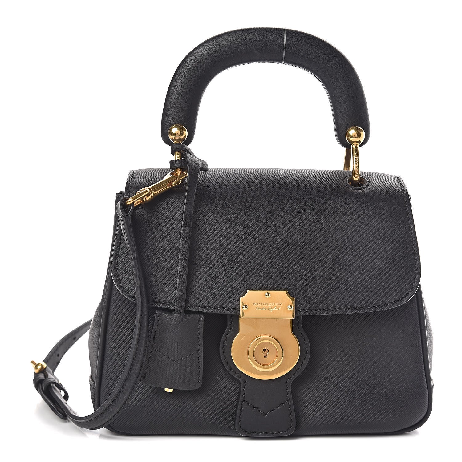 Burberry Trench Calfskin Small DK88 Top Handle Bag Black 1 of 12