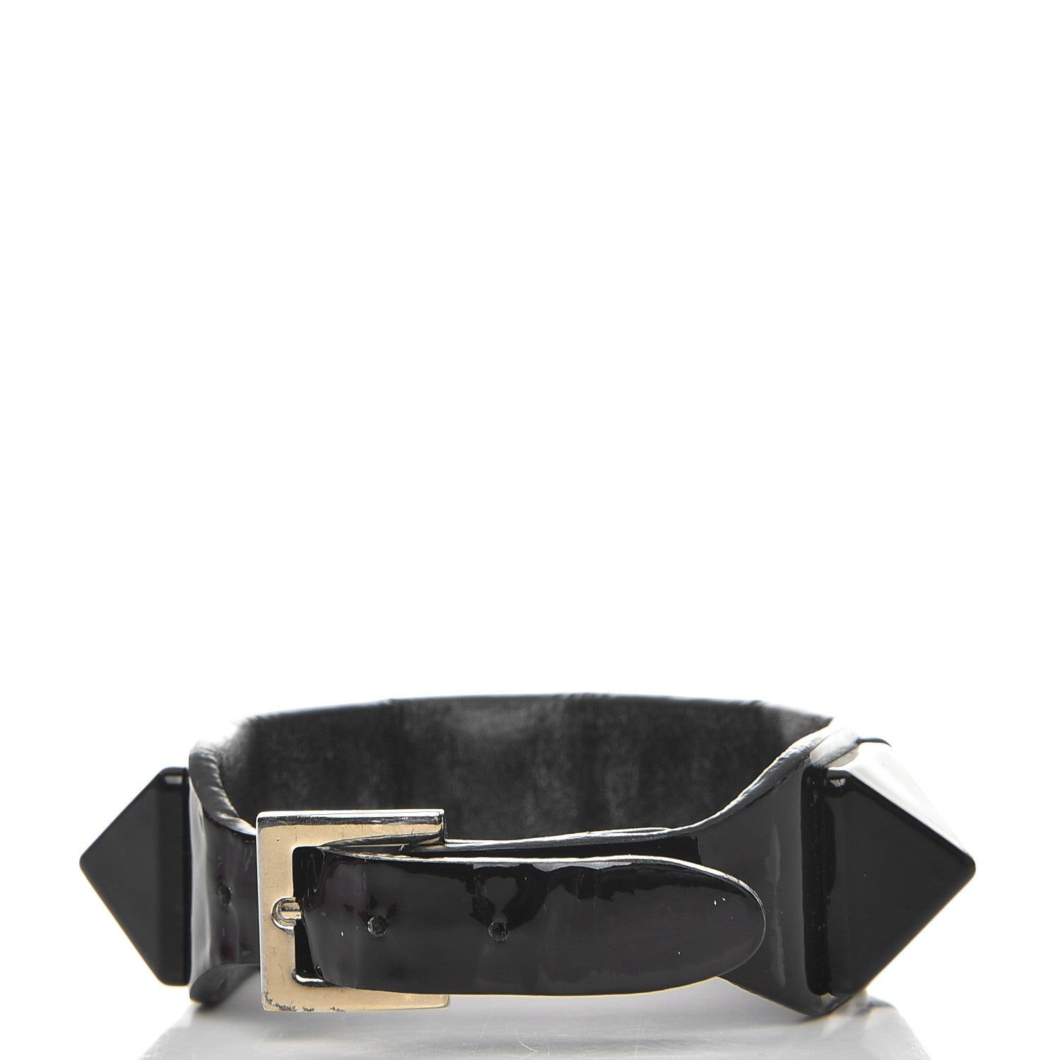 Valentino Garavani Patent Calfskin Macro Rockstud Bracelet Black 3 of 6
