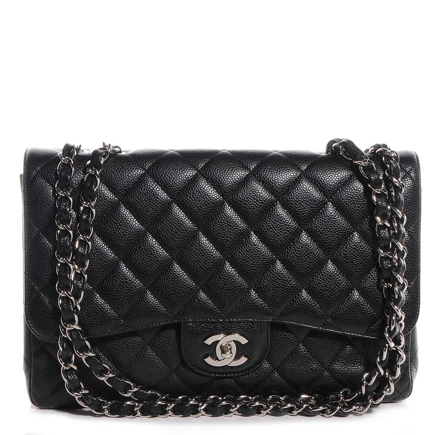 Caviar Jumbo Single Flap Black
