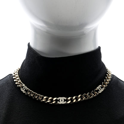Chanel Metal Enamel Chain CC Choker Gold White 2 of 5