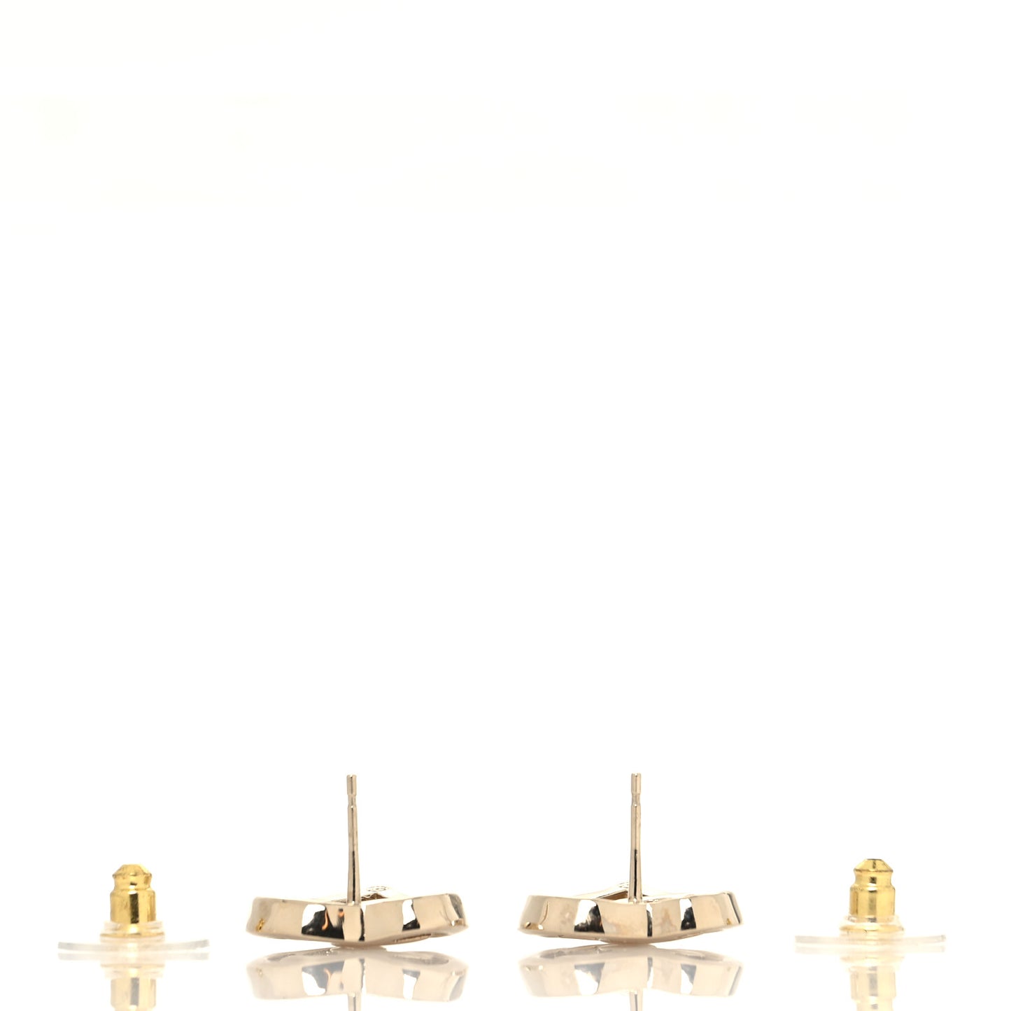 Metal CC Heart Coco In Love Earrings Gold