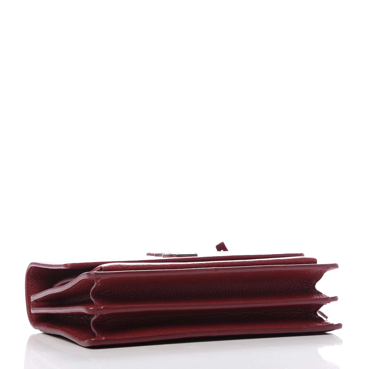 Saint Laurent Grained Calfskin Medium Monogram Sunset Satchel Red 4 of 10