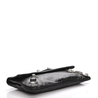 Balenciaga Agneau Giant 21 Silver Hardware Envelope Clutch Black 4 of 10
