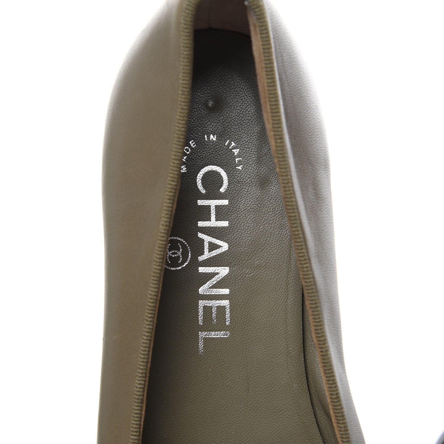 Chanel Lambskin Cap Toe Ballerina Flats 36 Green Black 7 of 12