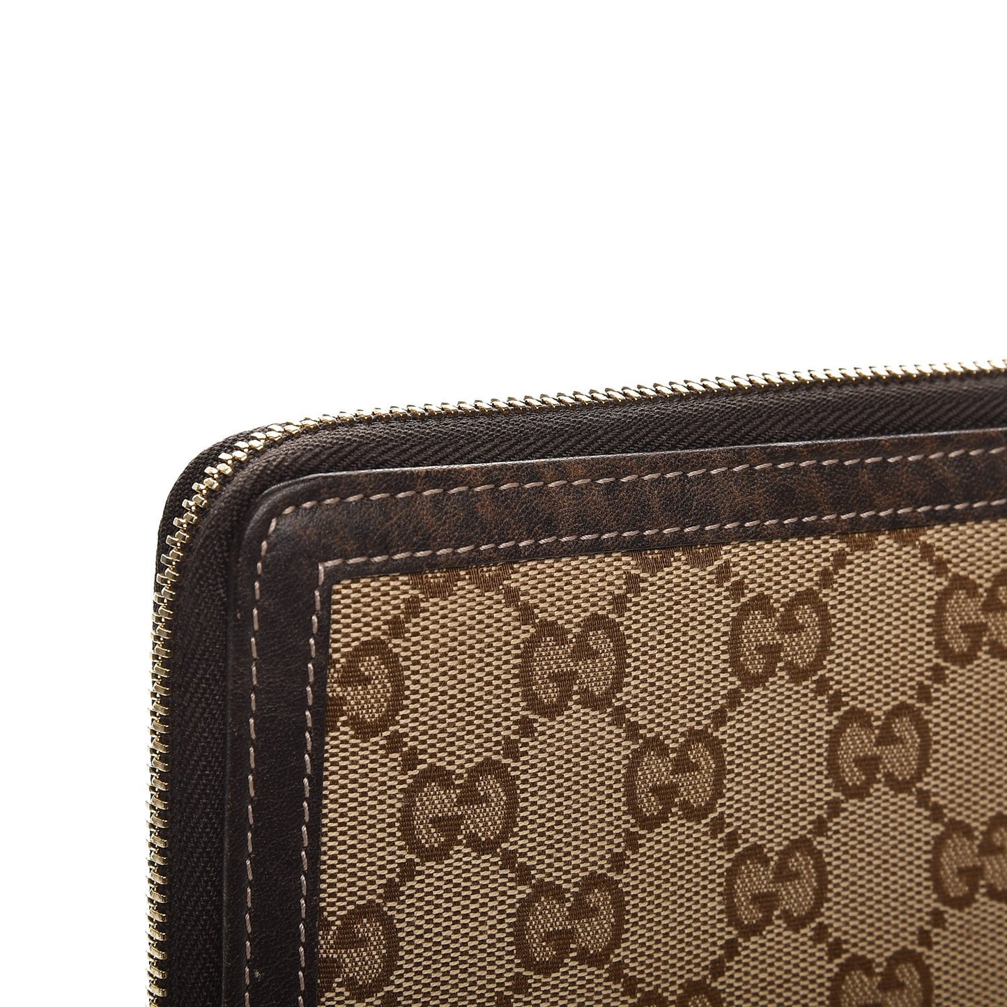 Monogram Calfskin Bamboo Tassel Zip Around Wallet Beige Ebony Chocolate