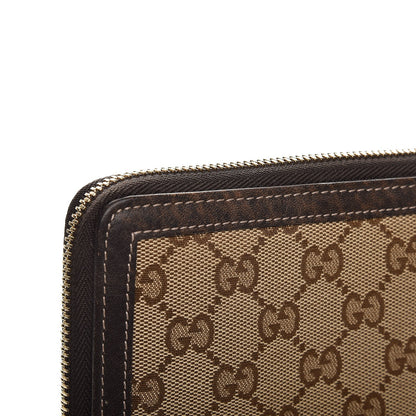 Gucci Monogram Calfskin Bamboo Tassel Zip Around Wallet Beige Ebony Chocolate 9 of 9